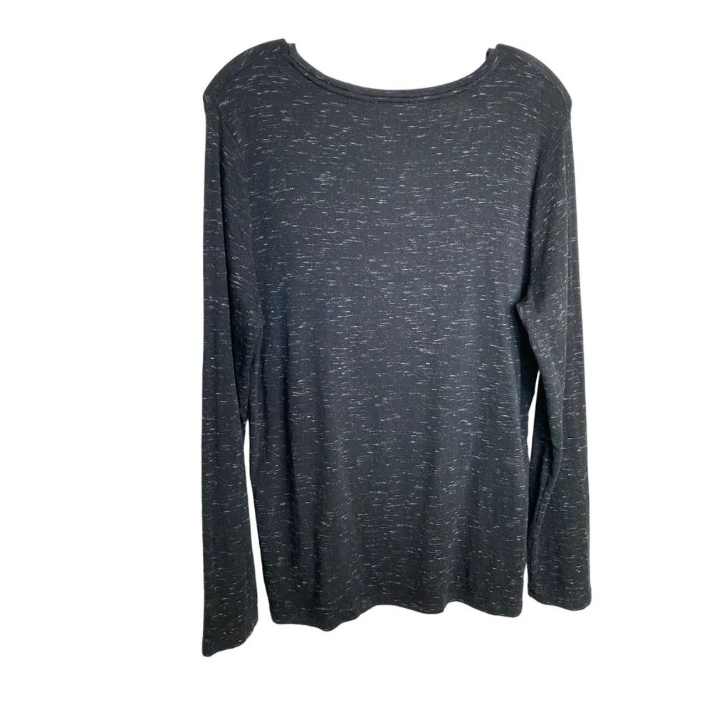 a new day Womens Black Speckled Round Neck Knit Tunic Size 2X Academia Goth Boho - Picture 2 of 8